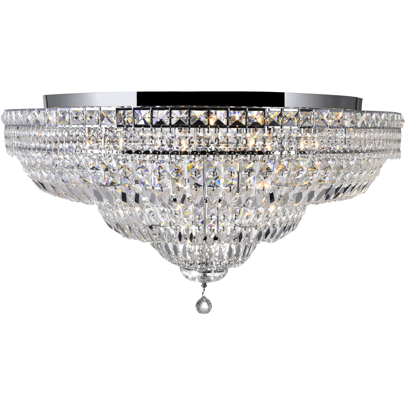 Stefania 21 Light 36 inch Chrome Bowl Flush Mount Ceiling Light