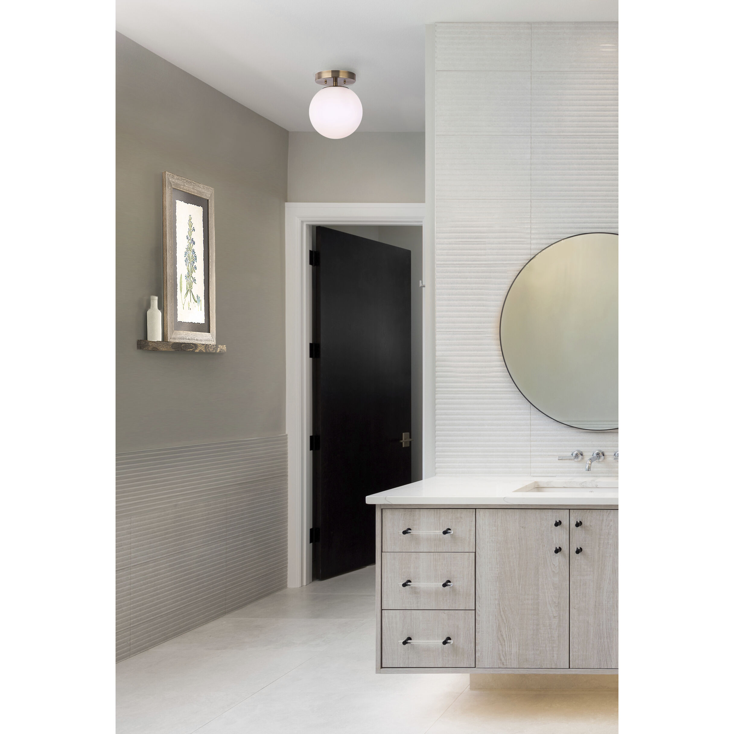 Camilo 1 Light 8 inch Gold Flush Mount Ceiling Light in Flat Opal Glass