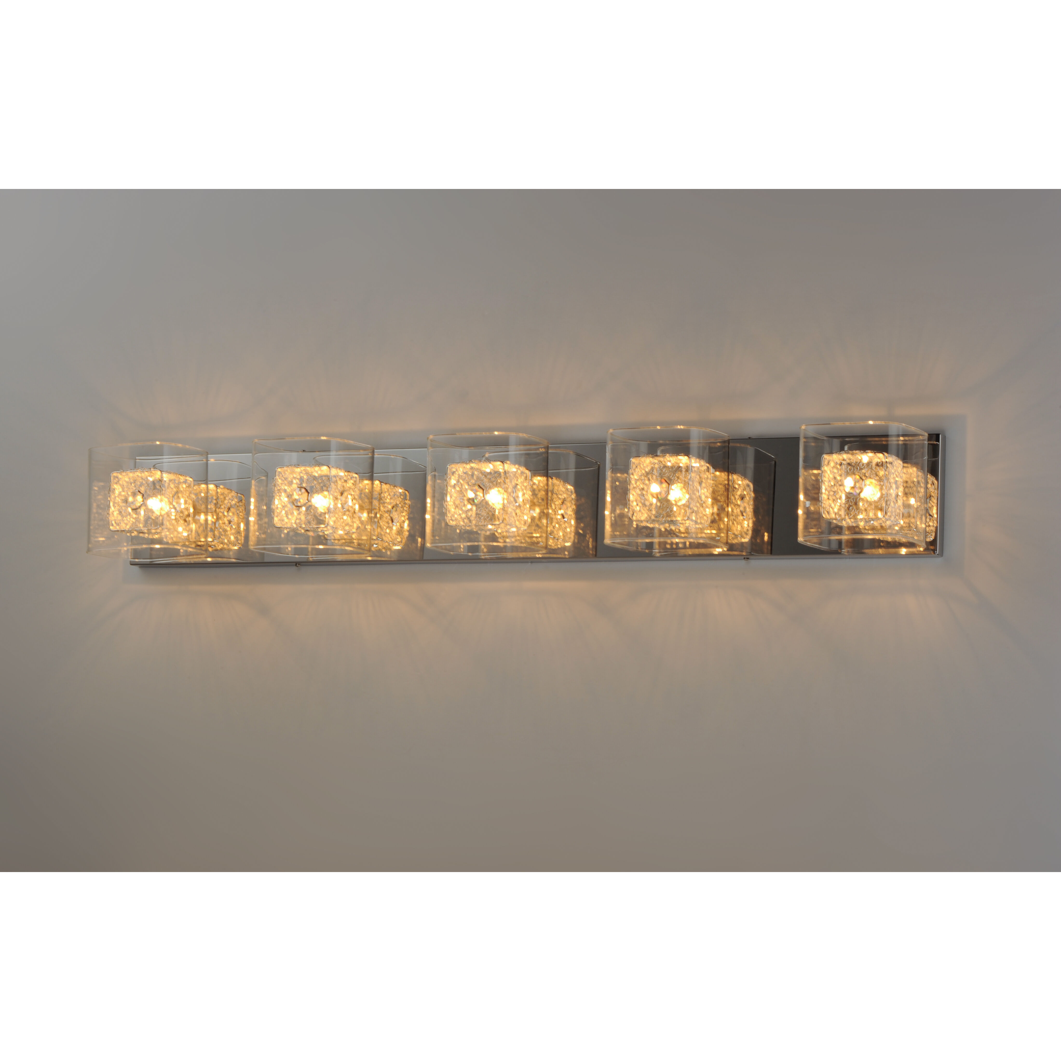 Gem 5 Light 39 inch Polished Chrome Bath Vanity Light Wall Light in Silver