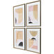 Curved Forms Pink and Gray and Metallic Framed Art