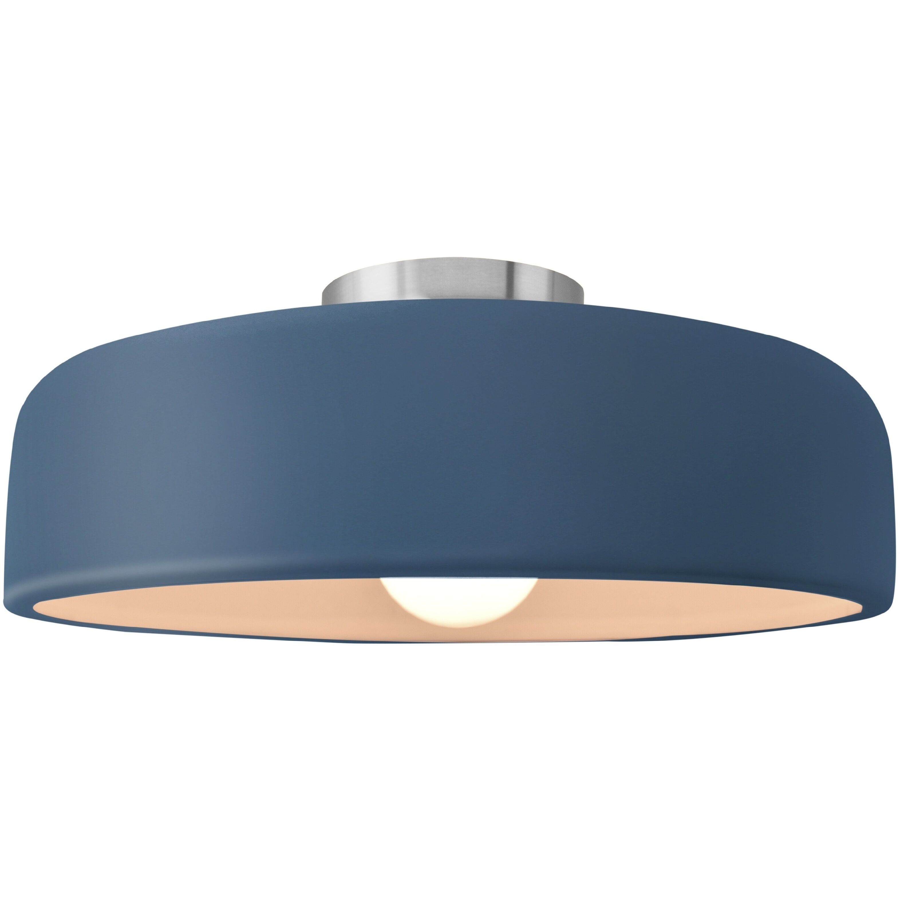 Radiance Collection - Spire 1 Light 16 inch Midnight Sky and Brushed Nickel Semi-Flush Ceiling Light in Replaceable Bulb, 16W x 6.5H, Form+Finish+Function