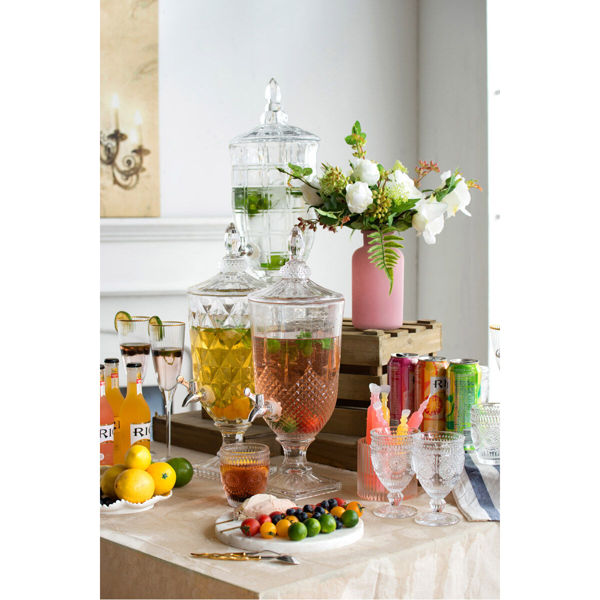 Anita Clear and Polished Silver Drink Dispenser