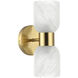 Vonda 2 Light 4.75 inch Aged Brass Wall Sconce Wall Light in Faux Alabaster