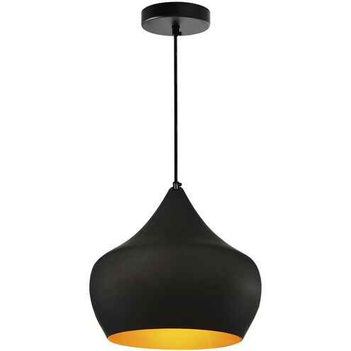 Dynamic 1 Light 15 inch Black Down Pendant Ceiling Light