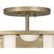 Carter 3 Light 17 inch Burnished Gold Indoor Semi-Flush Mount Ceiling Light, Convertible to Pendant