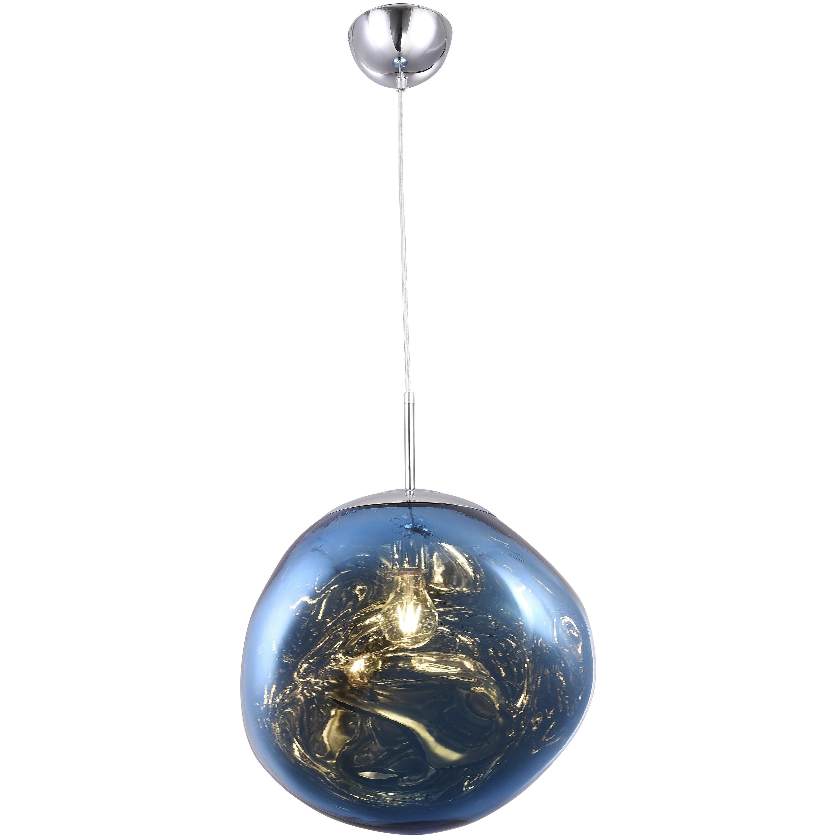Canada 1 Light 15 inch Chrome Pendant Ceiling Light in Blue