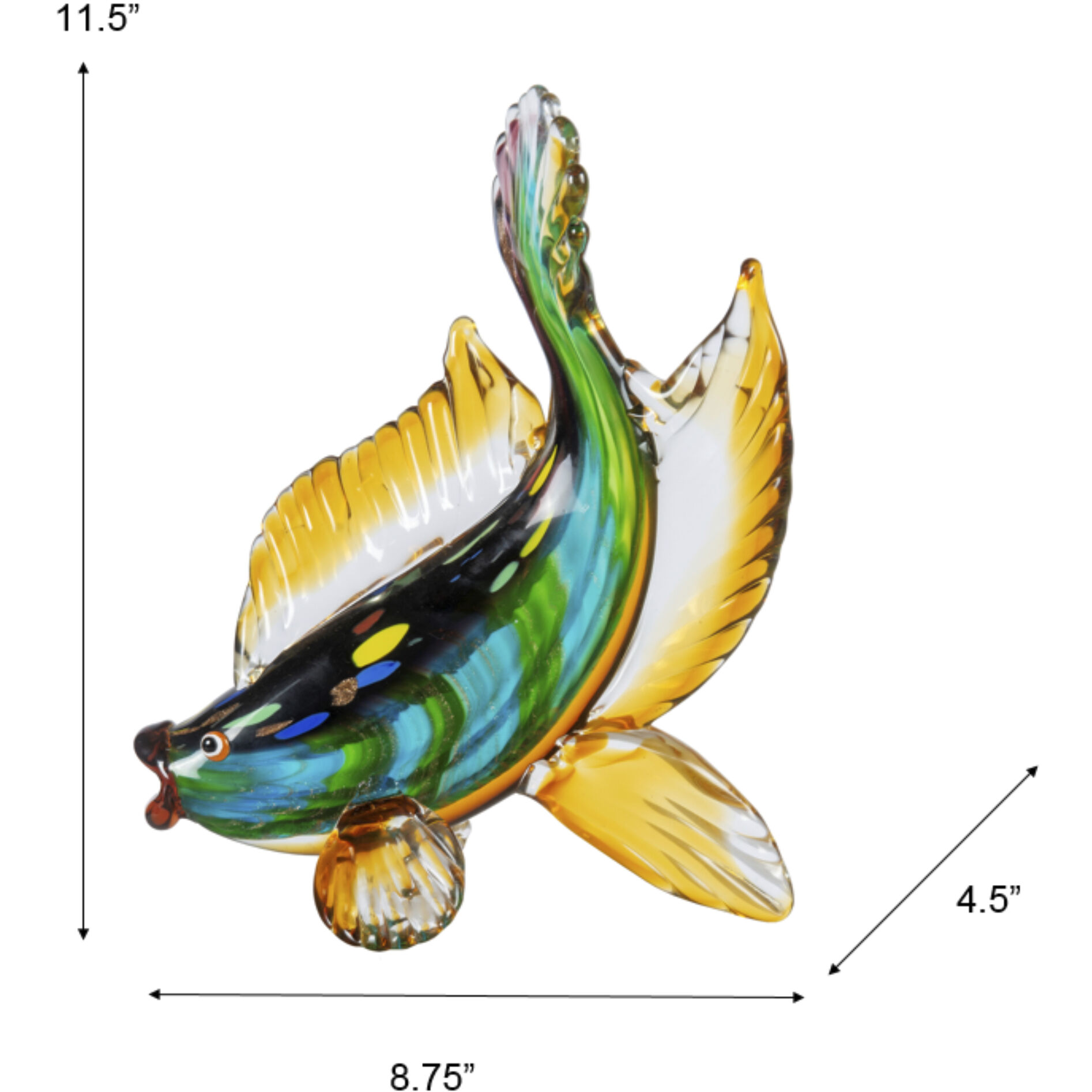Bavaro Green Art Glass Sculpture