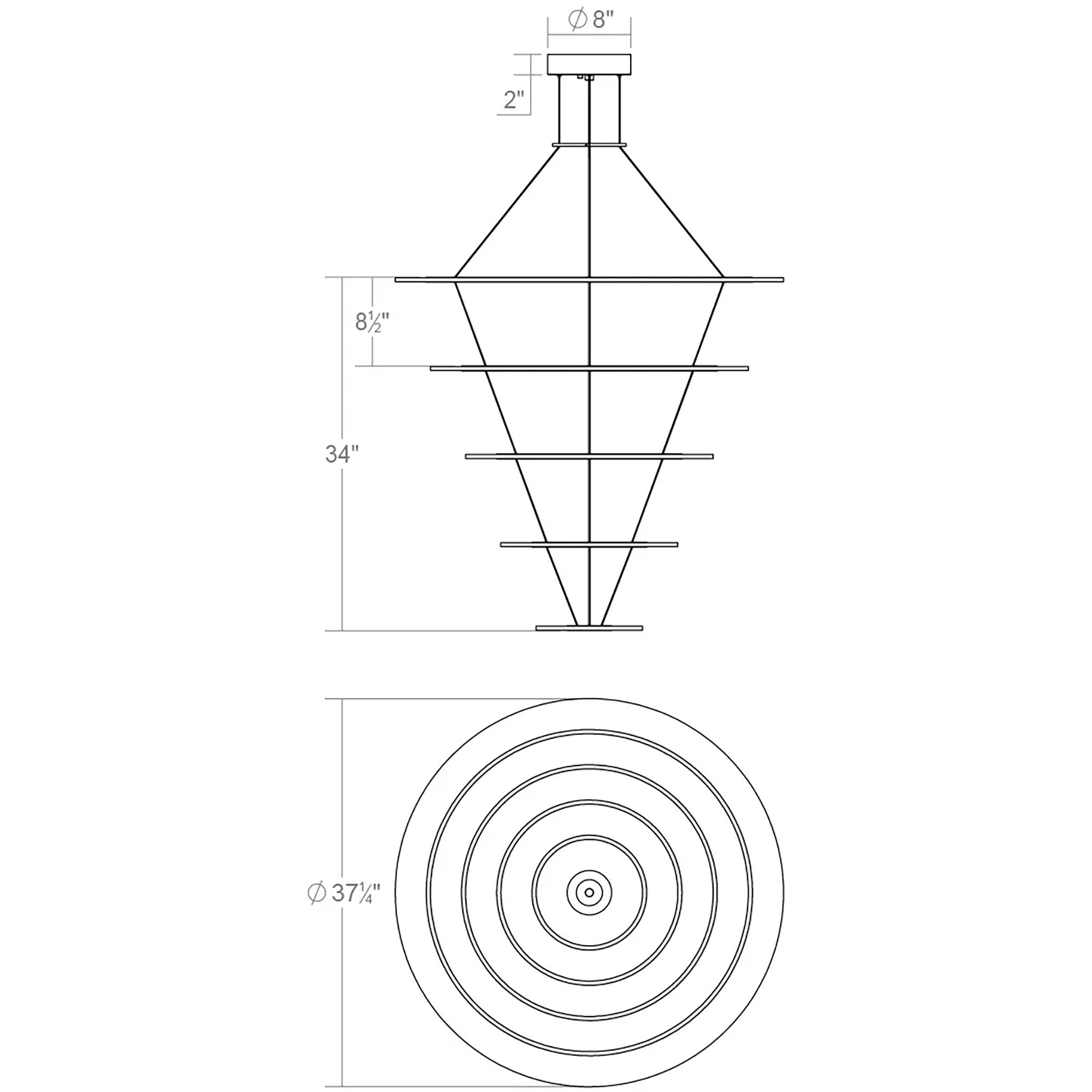 Arctic Rings LED 37.25 inch Satin Black Ring Pendant Ceiling Light