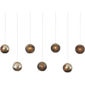 Pathos 7 Light 57 inch Antique Silver and Antique Gold and Matte Charcoal Multi-Drop Pendant Ceiling Light
