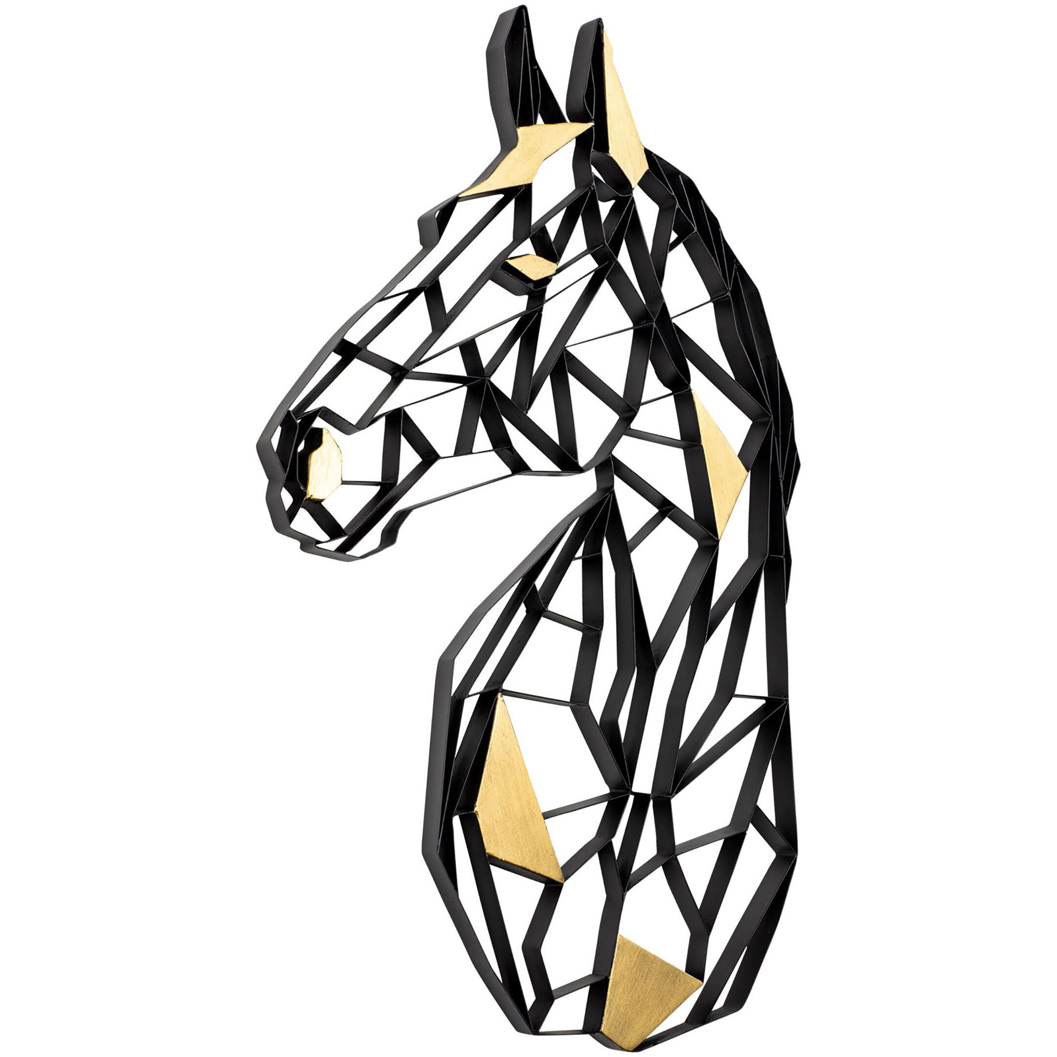 Geometric Animal Kingdom Matte Black Horse Wall Art, Smithsonian Collaboration