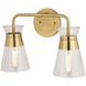 Harper LED 15 inch Natural Brass Bathroom Light Wall Light