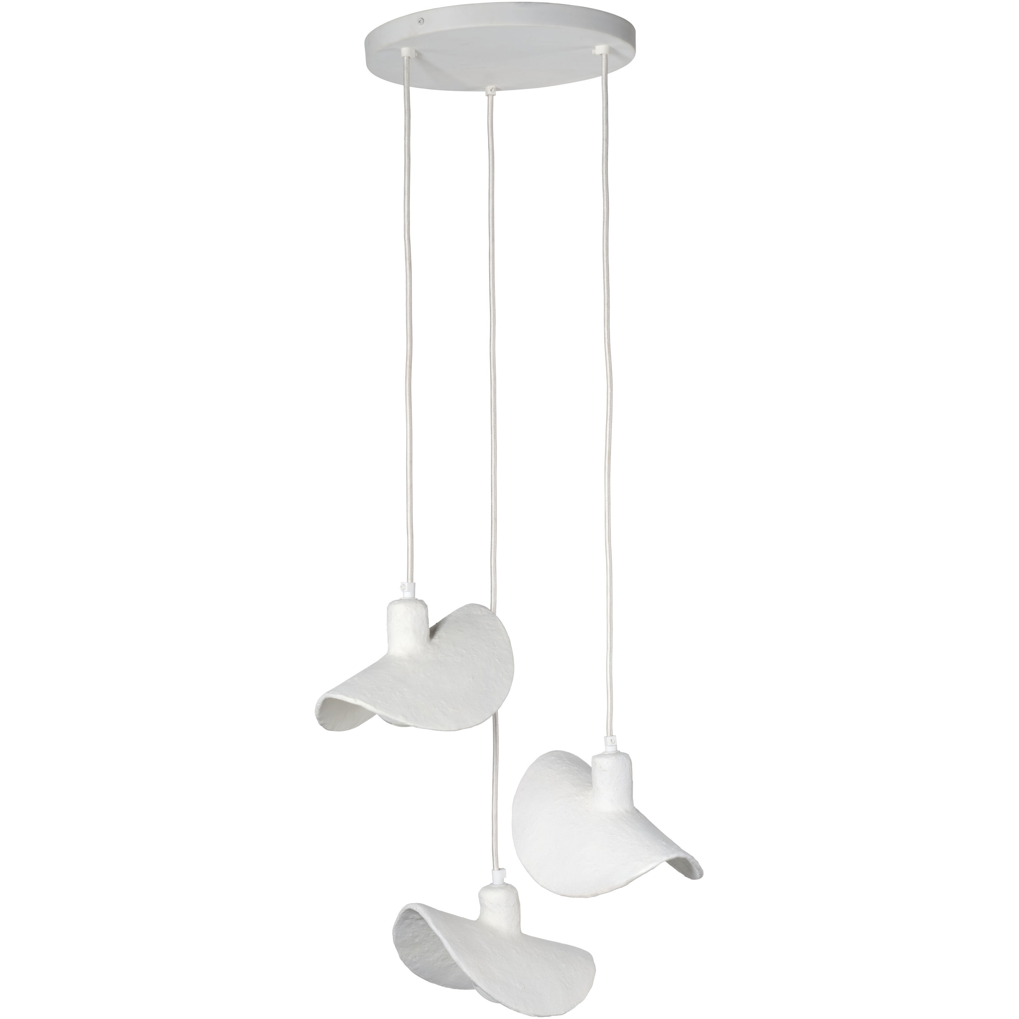 Slope 3 Light 12.25 inch Textured White Chandelier Ceiling Light, Inline