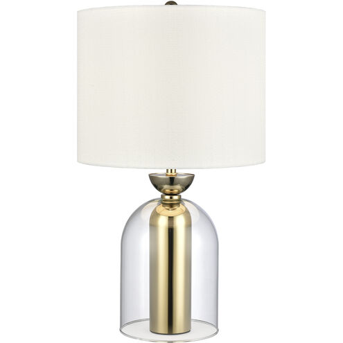 Park Plaza 21 inch 150 watt Clear with Gold Table Lamp Portable Light