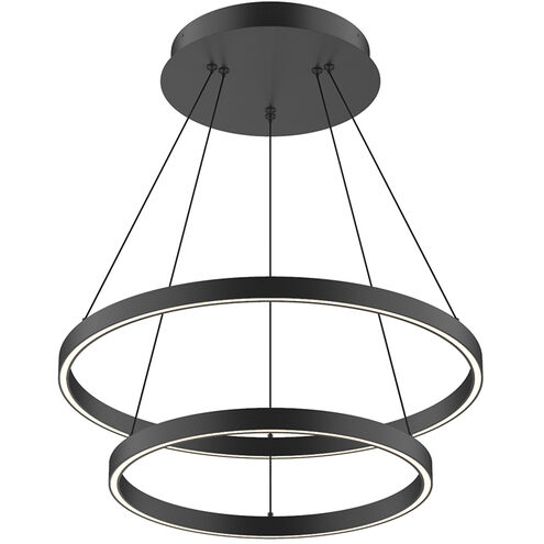 Cerchio 24 inch Brushed Gold Chandelier Ceiling Light in Black