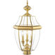 Monterey 3 Light 23.5 inch Polished Brass Outdoor Post Top Lantern