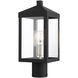 Nyack 1 Light 15.25 inch Black with Brushed Nickel Cluster Outdoor Post Top Lantern