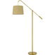 Fishing Rod 68 inch 100.00 watt Antique Brass Adjustable Floor Lamp Portable Light