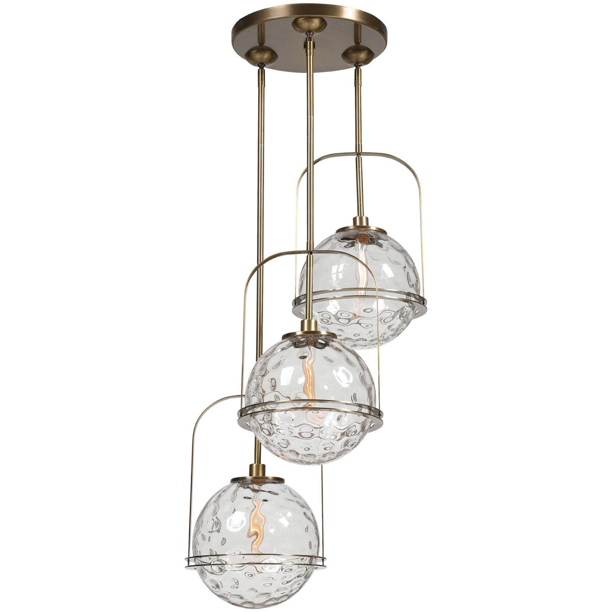 Mimas 3 Light 24 inch Antique Brass Pendant Ceiling Light
