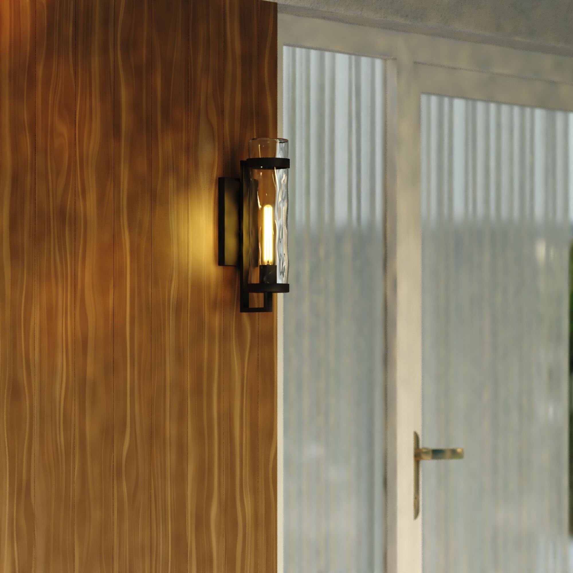 Seymour 1 Light 15.5 inch Textured Black Outdoor Wall Lantern