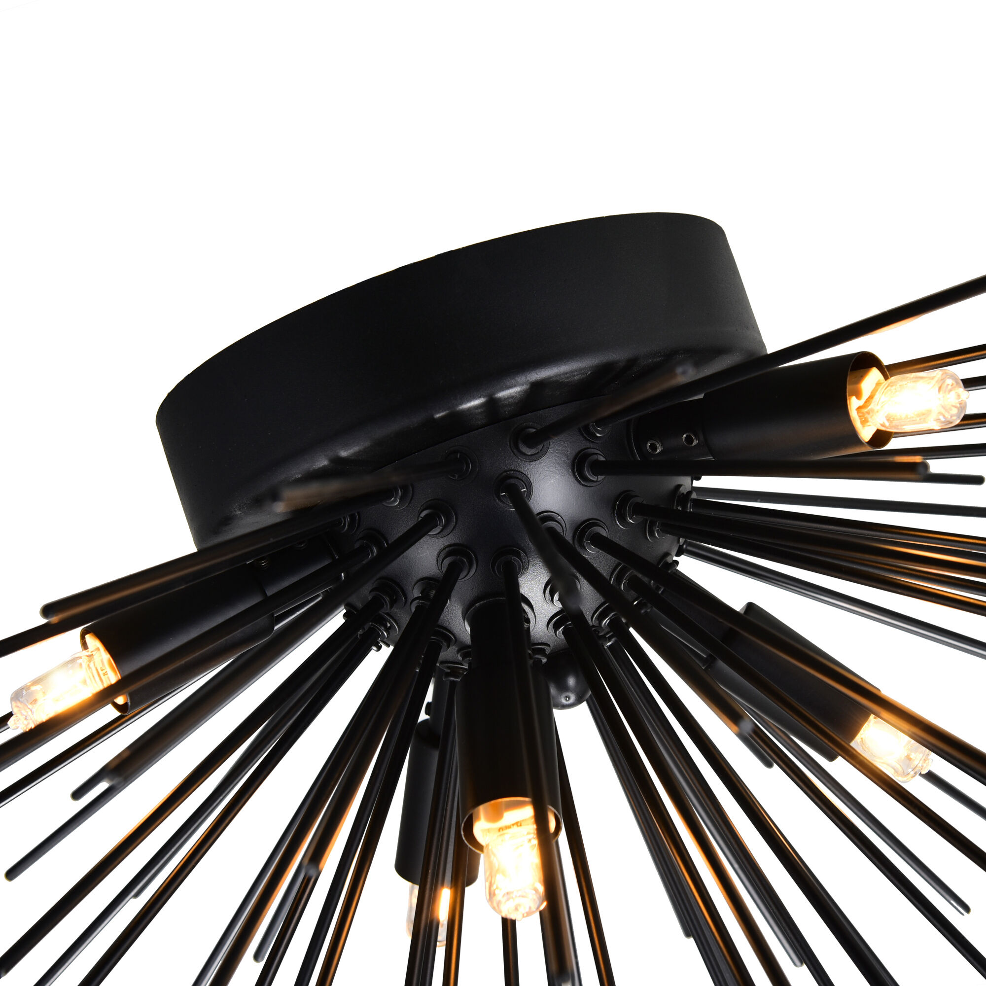 Savannah 6 Light 20 inch Black Flush Mount Ceiling Light