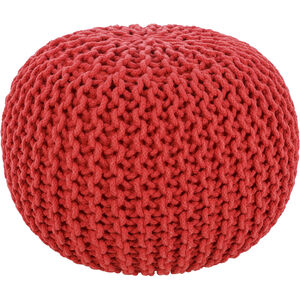 Malmo 14 inch Red Pouf, Round