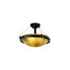 Veneto Luce LED 18 inch Matte Black Semi-Flush Ceiling Light in 3000 Lm LED, White Frosted (Veneto Luce)
