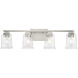 Gilmour 4 Light 28 inch Brushed Nickel Bath Vanity Wall Light