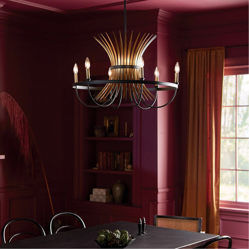 Homestead Baile 6 Light 29 inch Black Chandelier Ceiling Light, Baile