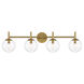 Auresa 4 Light 35 inch Soft Brass Bath Light Wall Light