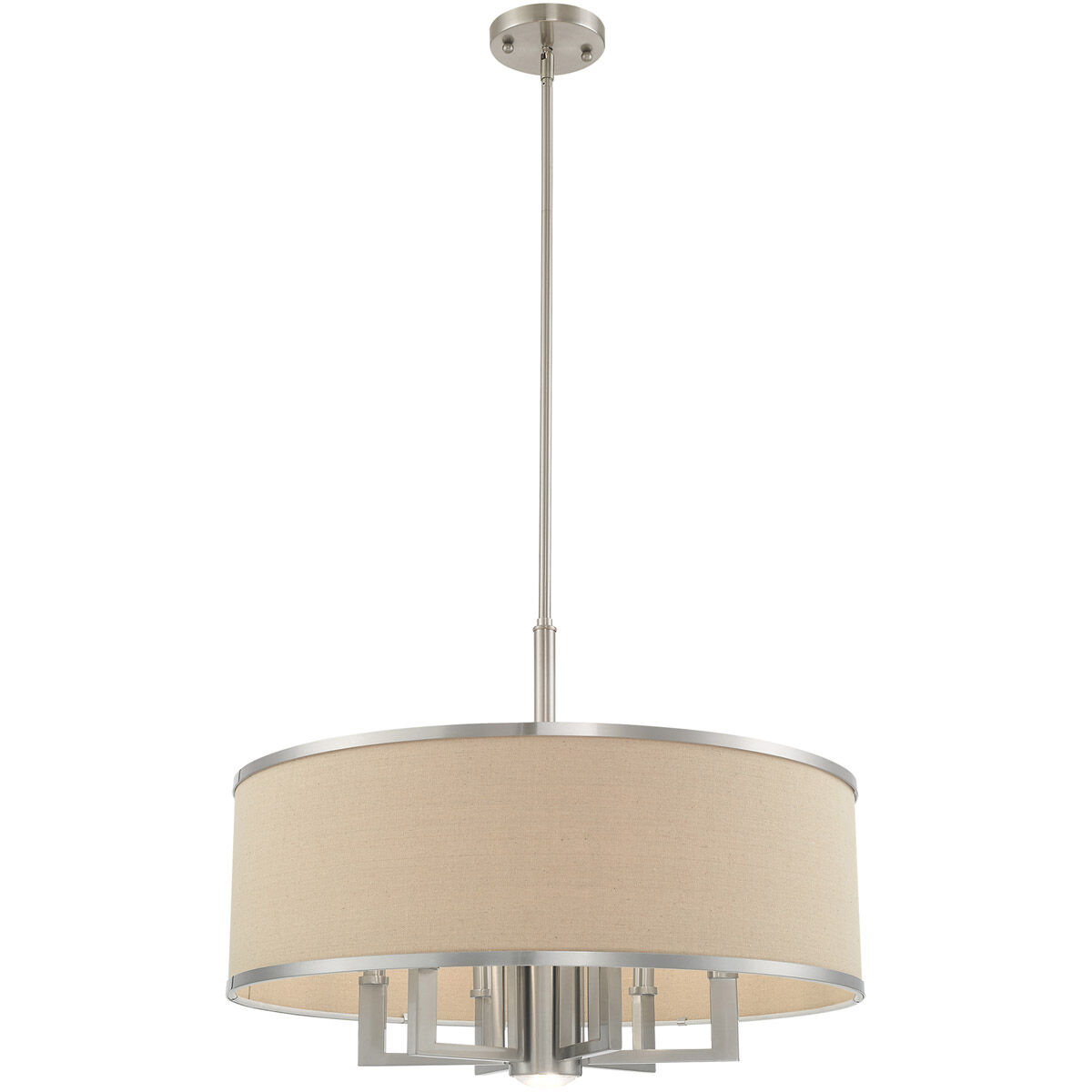 Park Ridge 7 Light 24 inch Brushed Nickel Pendant Chandelier Ceiling Light