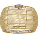 Everly 4 Light 19 inch Matte Black Semi-Flush Mount Ceiling Light in Natural Rattan