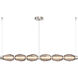 Gem LED 72.6 inch Metallic Beige Silver Linear Chandelier Ceiling Light in Bronze, Mandrel