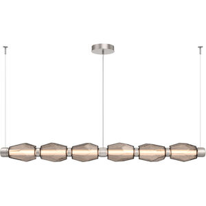 Gem LED 72.6 inch Metallic Beige Silver Linear Chandelier Ceiling Light in Bronze, Mandrel
