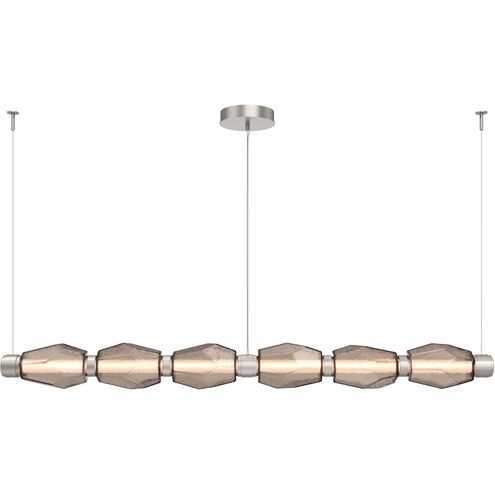Gem LED 72.6 inch Metallic Beige Silver Linear Chandelier Ceiling Light in Bronze, Mandrel