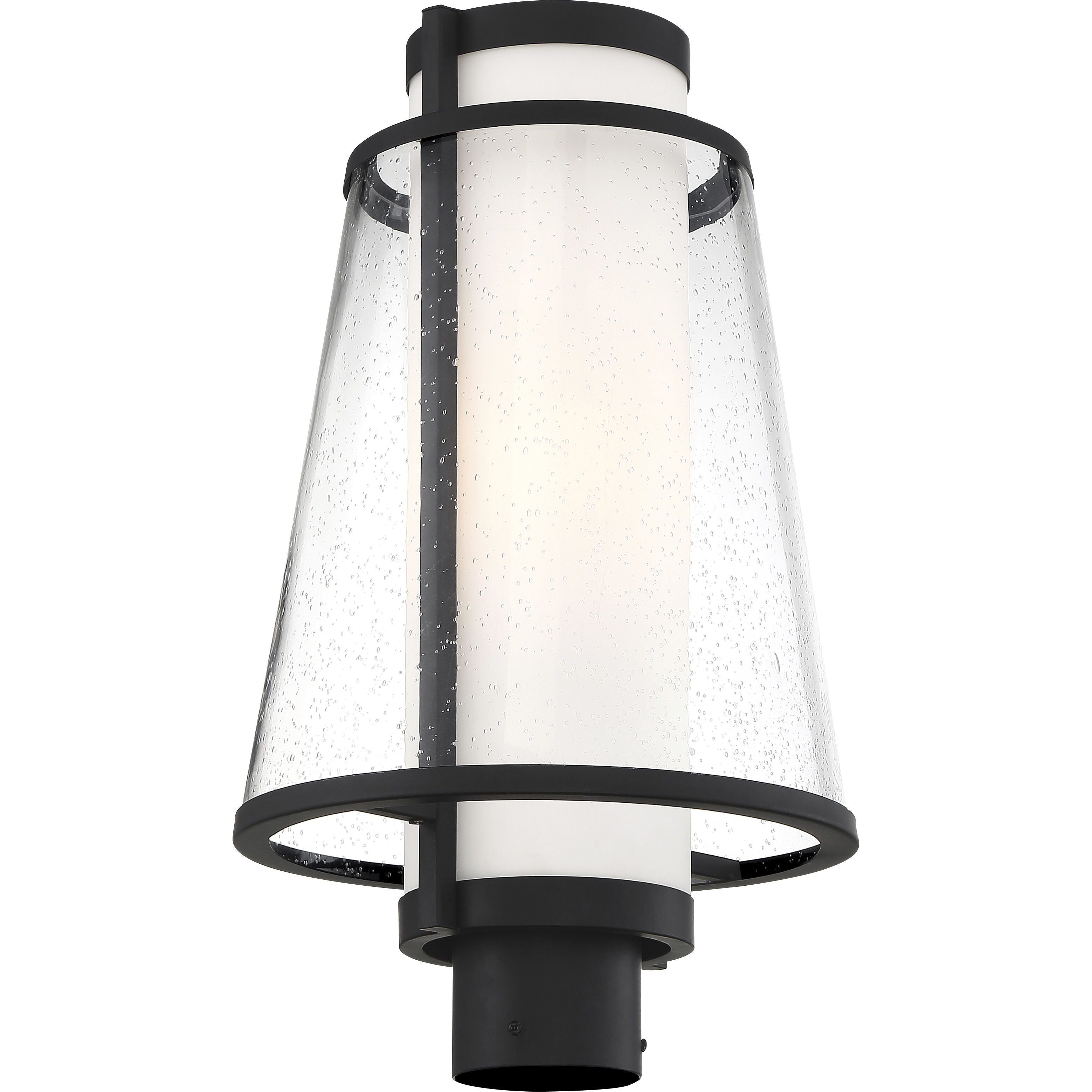 Anau 1 Light 18.38 inch Matte Black and Glass Outdoor Post Lantern
