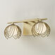 Flora 2 Light 14 inch Buffed Gold Vanity Light Wall Light