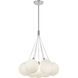 Bolla LED 16.5 inch Opal Glass Chandelier Ceiling Light in Steel, Matte Opal Glass