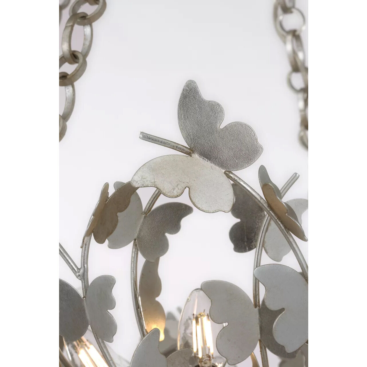 Julie Neill Farfalle LED 29.25 inch Burnished Silver Leaf Basket Chandelier Ceiling Light
