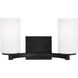 Hettinger 2 Light 13.5 inch Midnight Black Wall Bath Fixture Wall Light