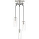 Pullman Junction 3 Light 12 inch Coal / Brushed Nickel Pan Pendant Ceiling Light
