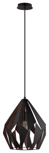 Carlton 1 1 Light 12 inch Black and Copper Pendant Ceiling Light