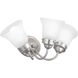 Fluted Glass 3 Light 16 inch Brushed Nickel Bath Vanity Wall Light in Etched