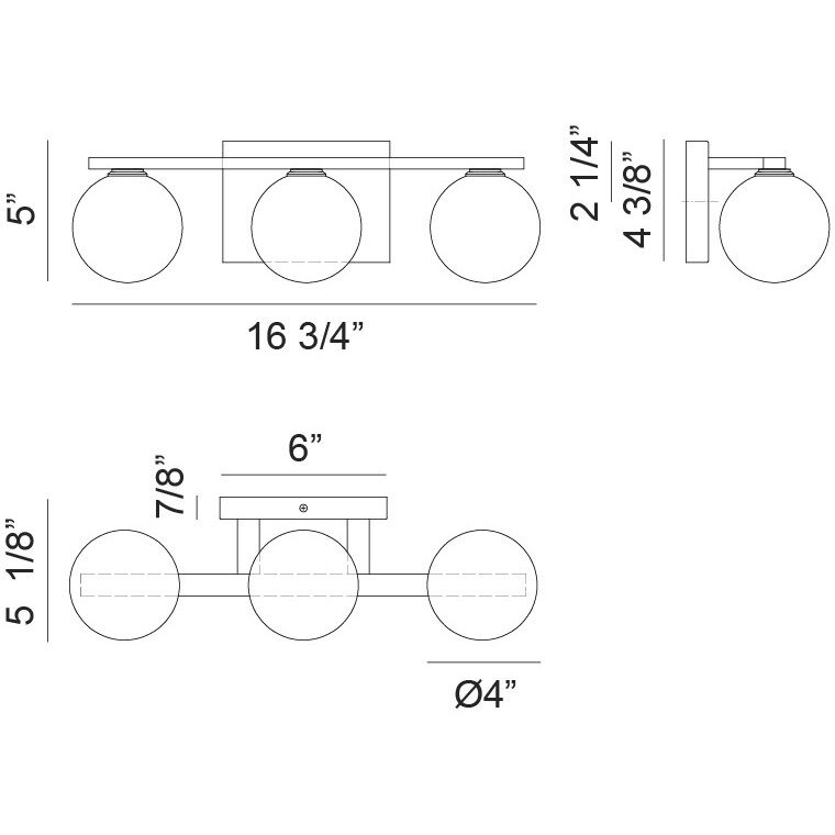 Nimbus 3 Light 16.75 inch Champagne Gold Wall Sconce Wall Light