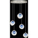 Nest 5 Light 27.5 inch Silver Pendant Ceiling Light in Cobalt Blue Studio Glass