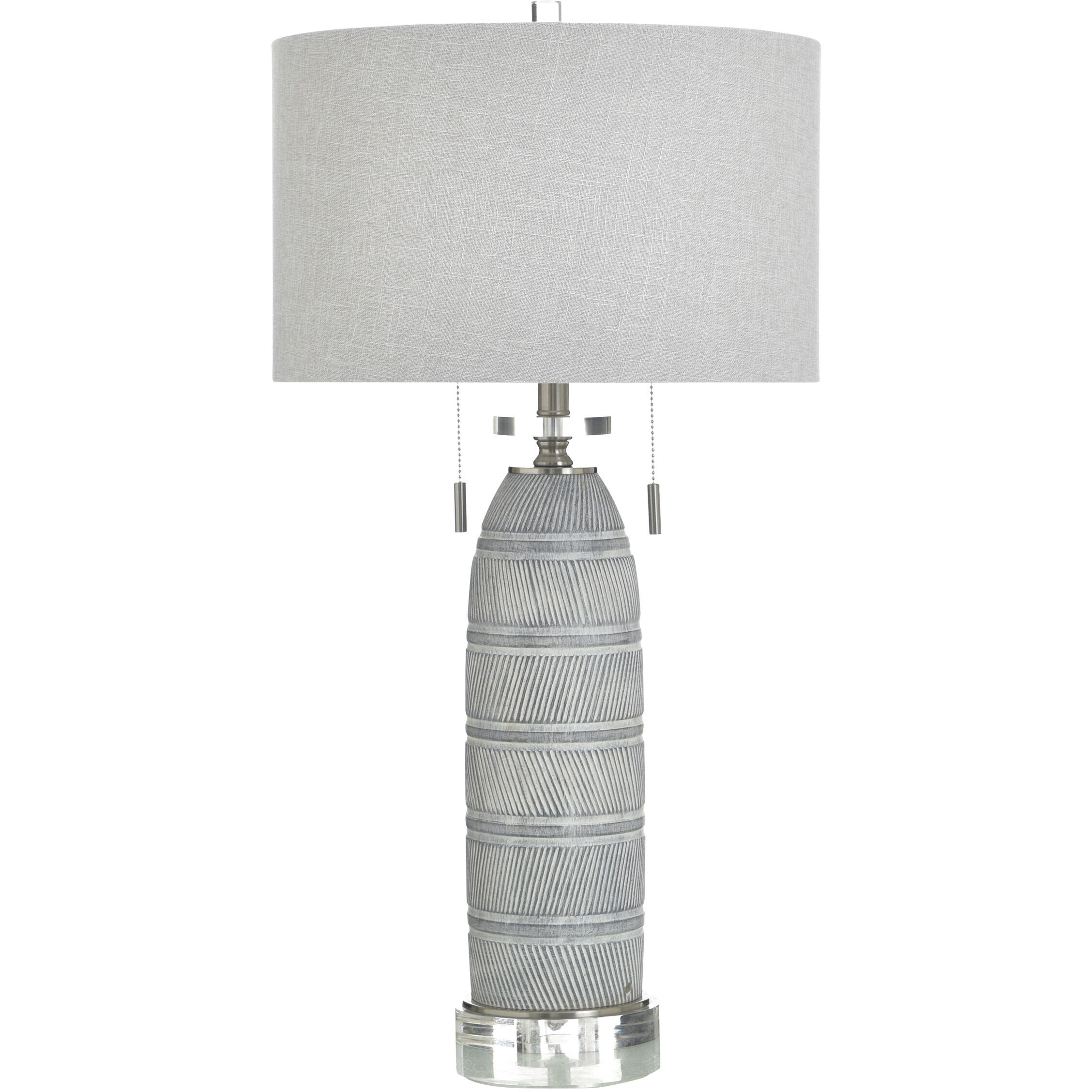 Greyson 31.75 inch 60 watt Greyson Silver and White Table Lamp Portable Light
