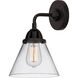 Nouveau 2 Large Cone LED 7.75 inch Matte Black Sconce Wall Light in Clear Glass