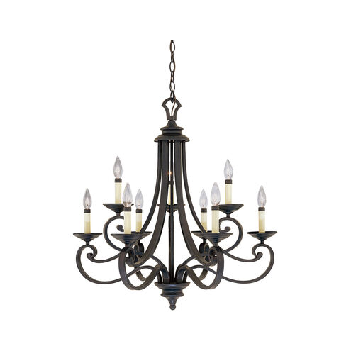 Barcelona 9 Light 28 inch Natural Iron Chandelier Ceiling Light