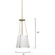 California 1 Light 12 inch Antique Brass Pendant Ceiling Light