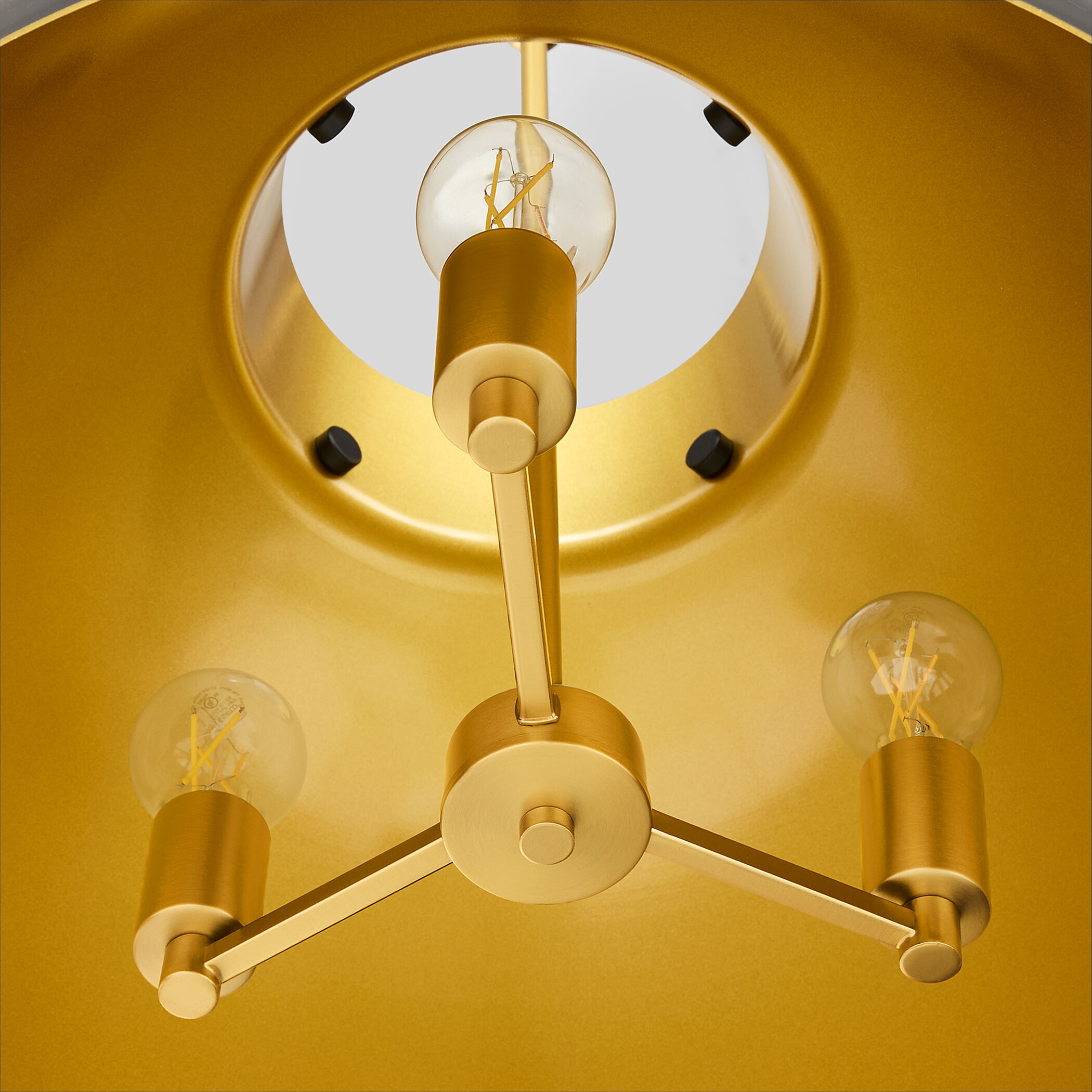 Pruitt 3 Light 21 inch Matte Black and Aged Brass Pendant Ceiling Light