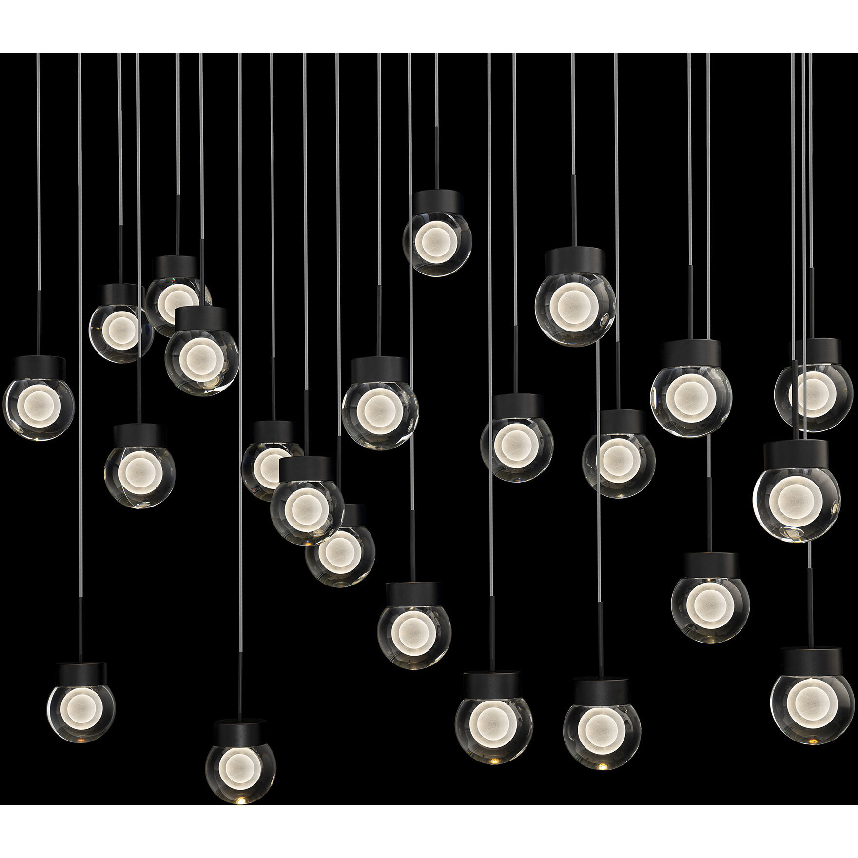 Double Bubble 23 Light 14 inch Black Multi-Light Pendant Ceiling Light